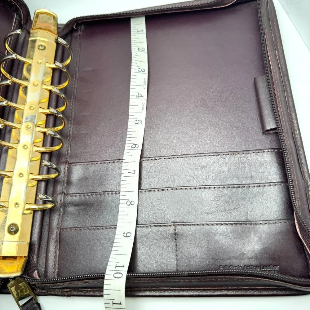 Franklin Covey Full Grain Aniline Leather Classic Sz Planner Zip 7 Ring Binder